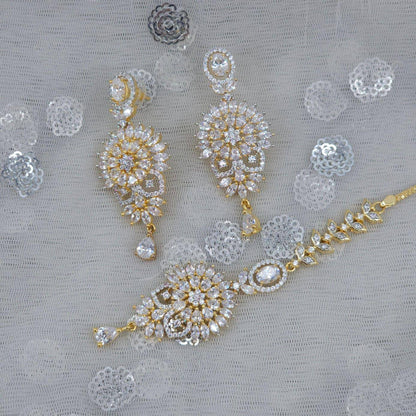 Rania AD Earrings Tikka Set - Fancy Fab Jewels