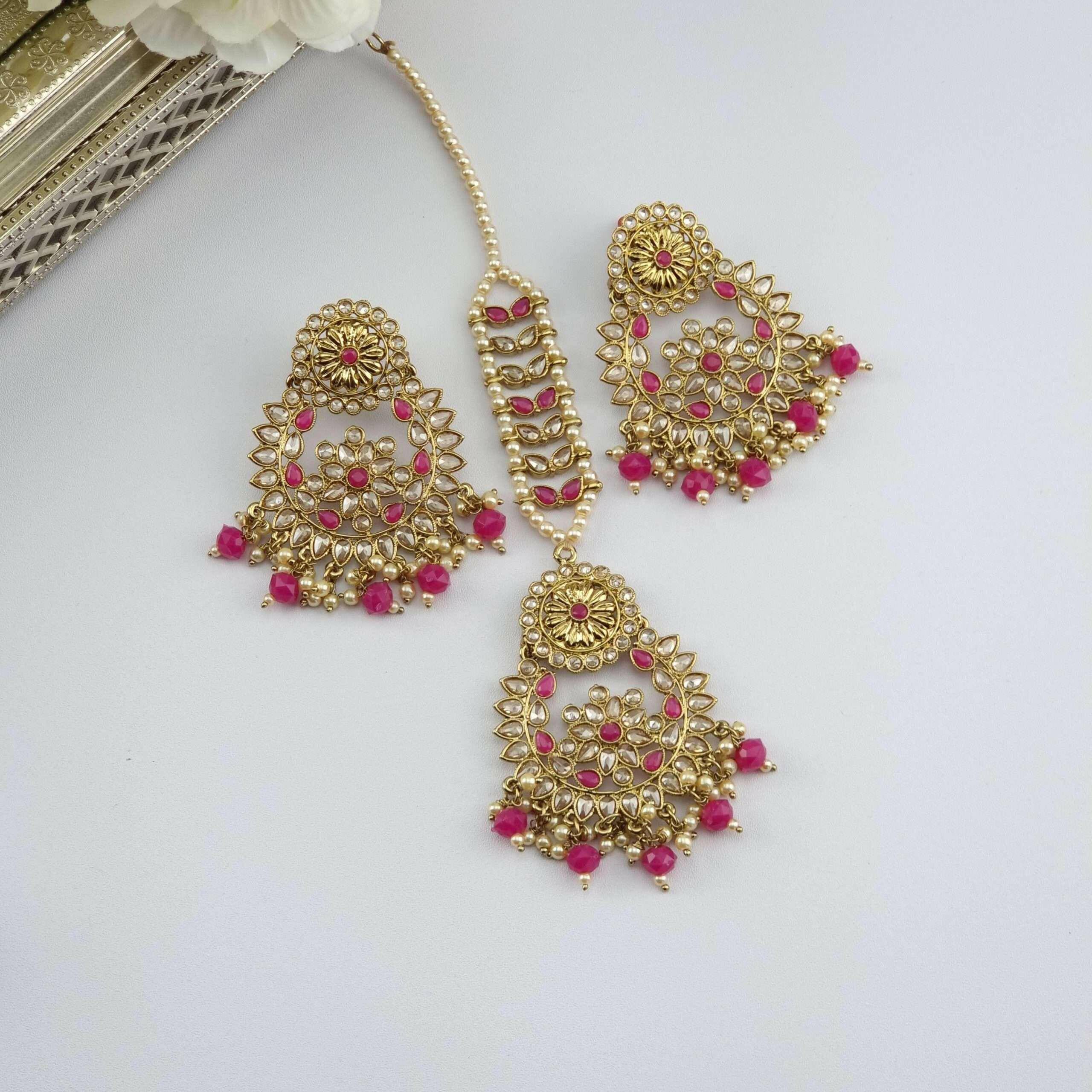 Jhilmil Chandbali Tikka Set - Fancy Fab Jewels