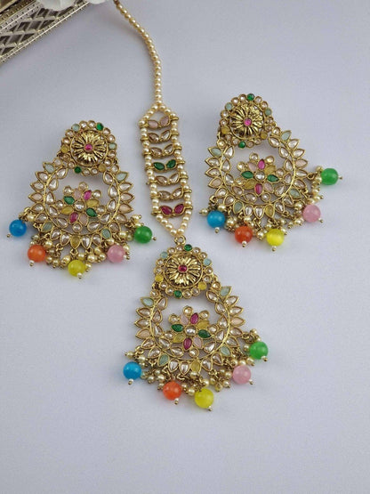 Jhilmil Chandbali Tikka Set - Fancy Fab Jewels