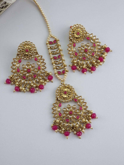 Jhilmil Chandbali Tikka Set - Fancy Fab Jewels