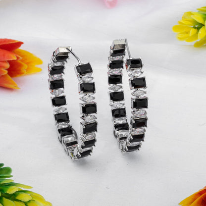 Lilly - American Diamond Hoop Earrings in Seven Colours - Fancy Fab Jewels