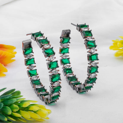 Lilly - American Diamond Hoop Earrings in Seven Colours - Fancy Fab Jewels