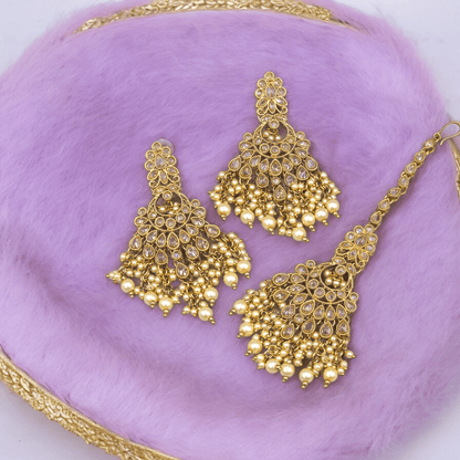 Meera Earrings and Tikka Set - Fancy Fab Jewels