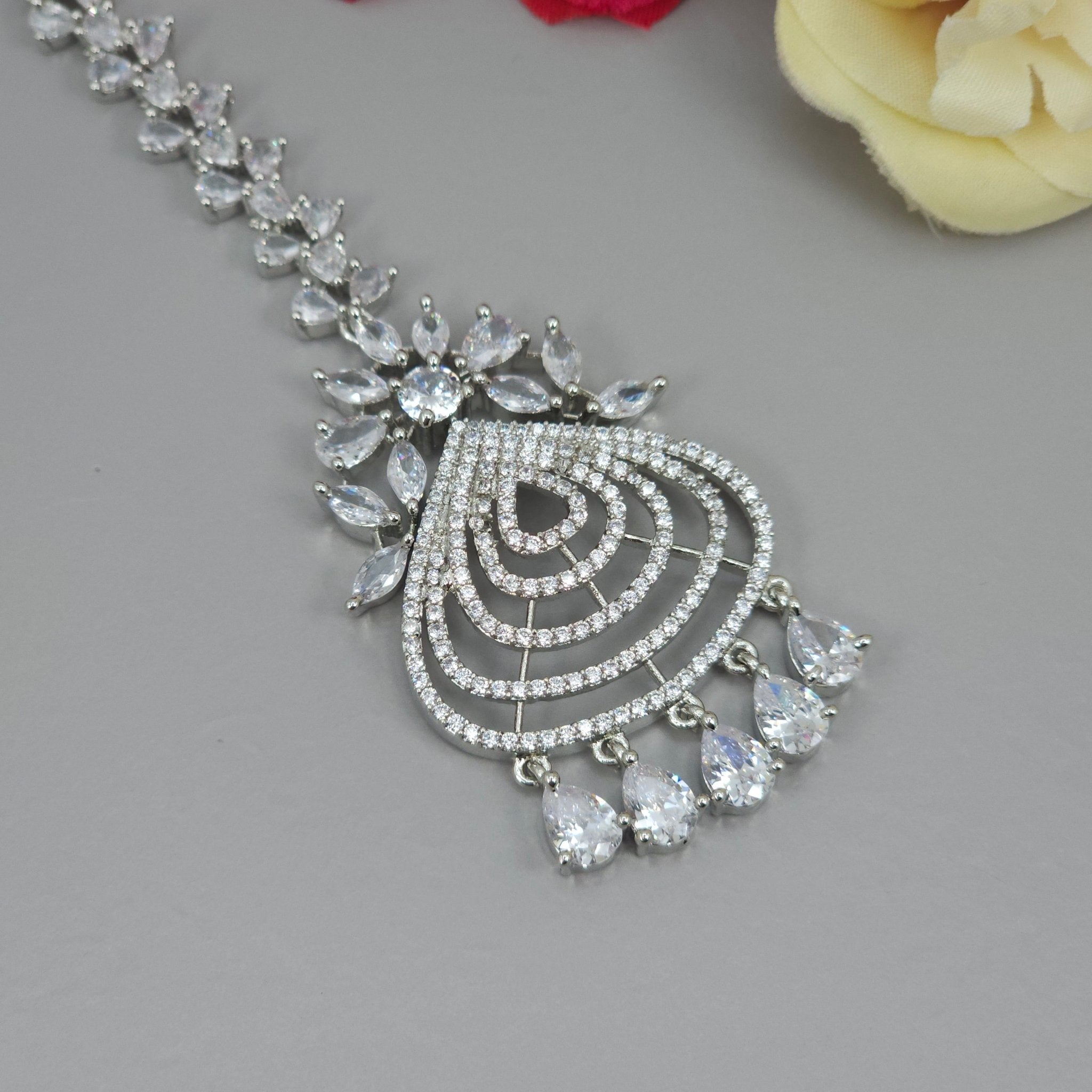 Mia CZ Mangtikka - Silver - Fancy Fab Jewels