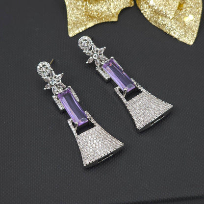 Namiya - American Diamond Silver Earrings - Fancy Fab Jewels