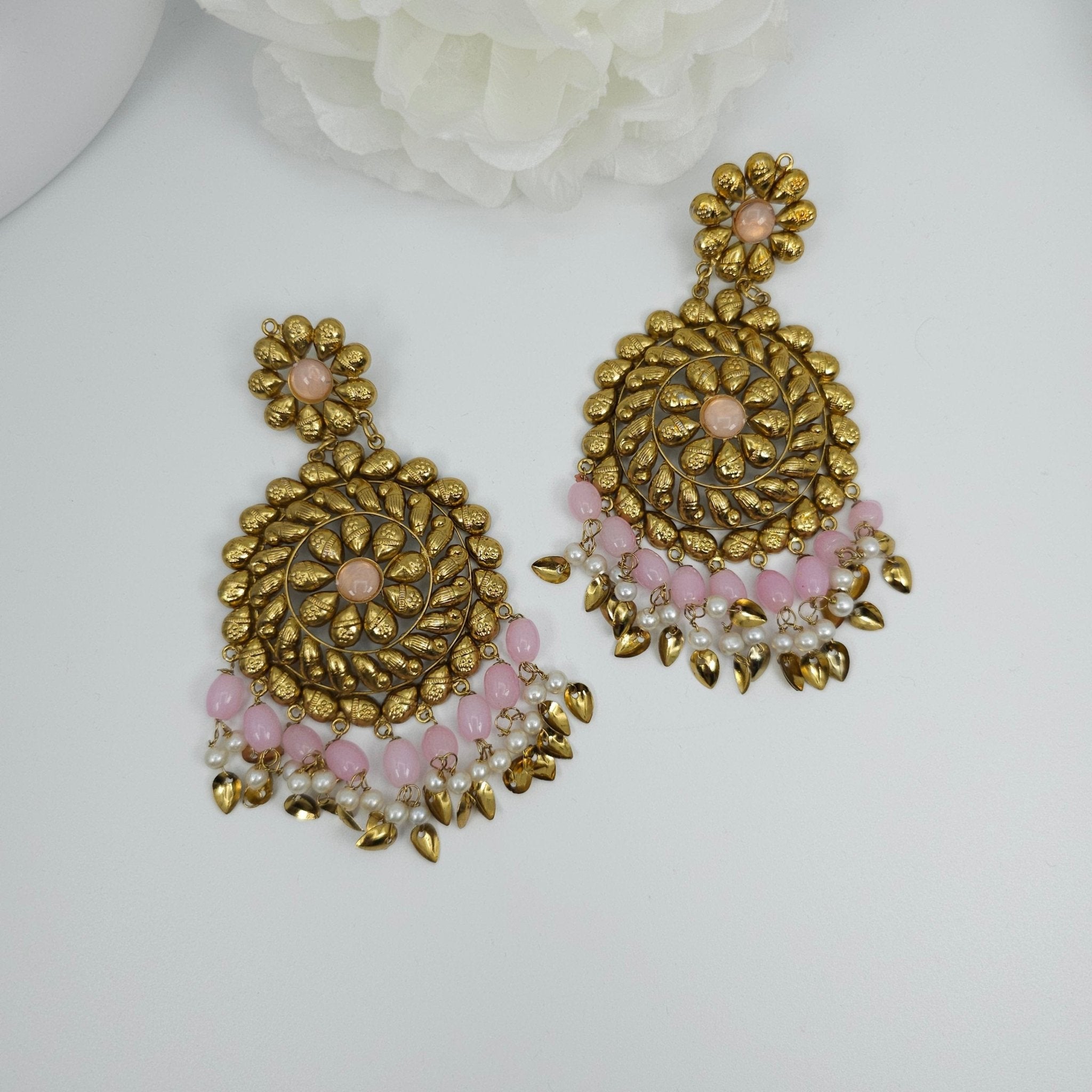 Over Size Beaded Chandbali Tikka Set - Fancy Fab Jewels