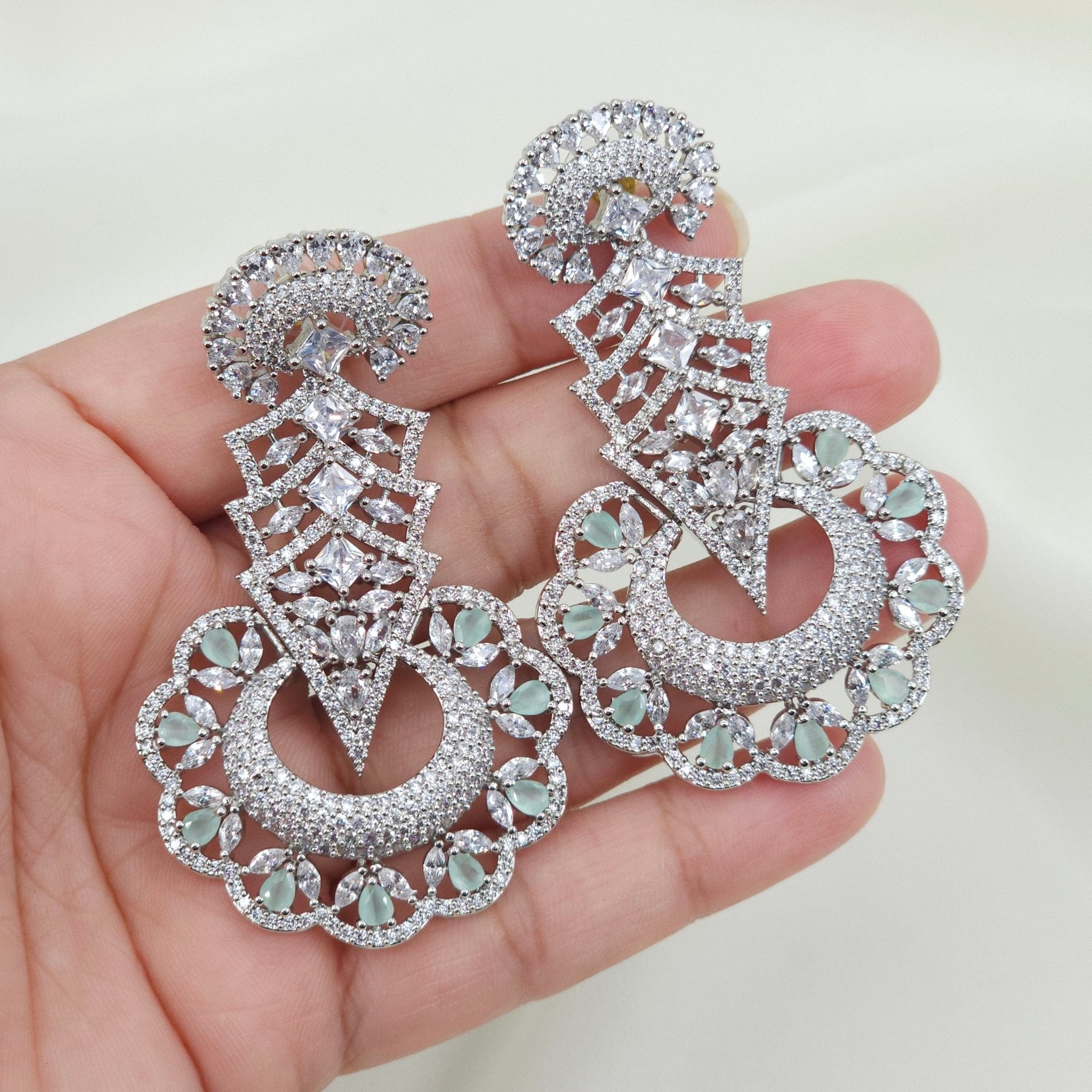 American Diamond Drop Earrings 