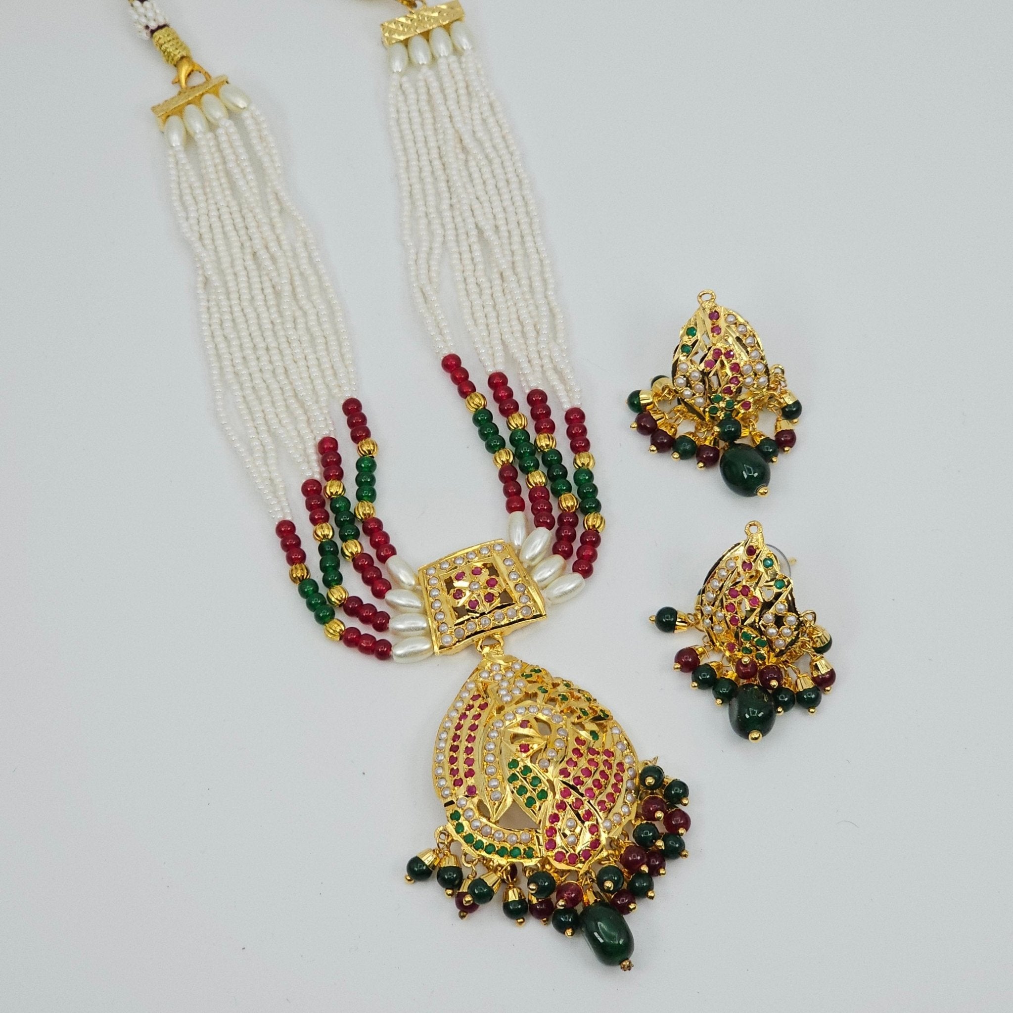 Premium Shani Jadau Nauratan Choker Set - High - Quality Indian Jewelry for a Luxurious Look - Fancy Fab Jewels