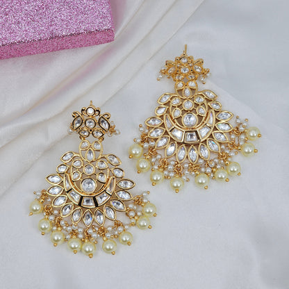 Anisha Women's Stunning Kundan Chandbali Earrings – nan | Fancy Fab Jewels UK