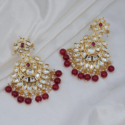 Anisha Women's Stunning Kundan Chandbali Earrings – nan | Fancy Fab Jewels UK