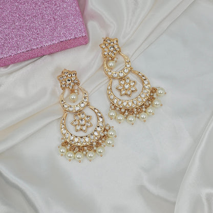 Women's Stunning Kundan Chandbali Earrings – Earrings | Fancy Fab Jewels UK