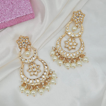 Women's Stunning Kundan Chandbali Earrings – Earrings | Fancy Fab Jewels UK