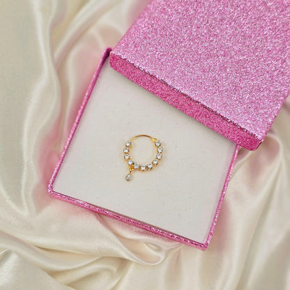 1.5cm wide American Diamond Pierced Nose Ring