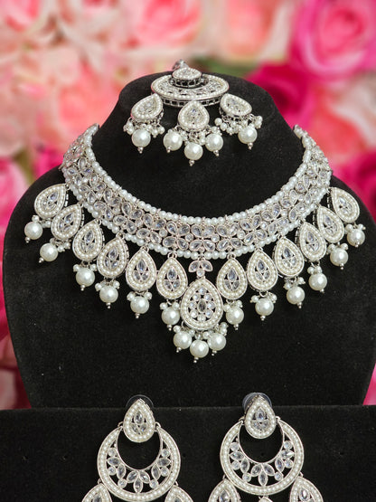 Heeriye Silver Polki Jewellery Set