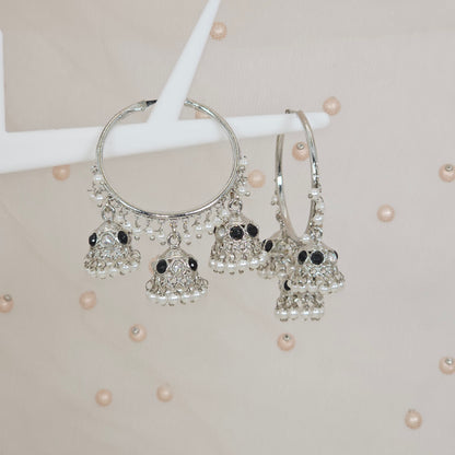 Neha - Silver Bali Jhumka Earrings