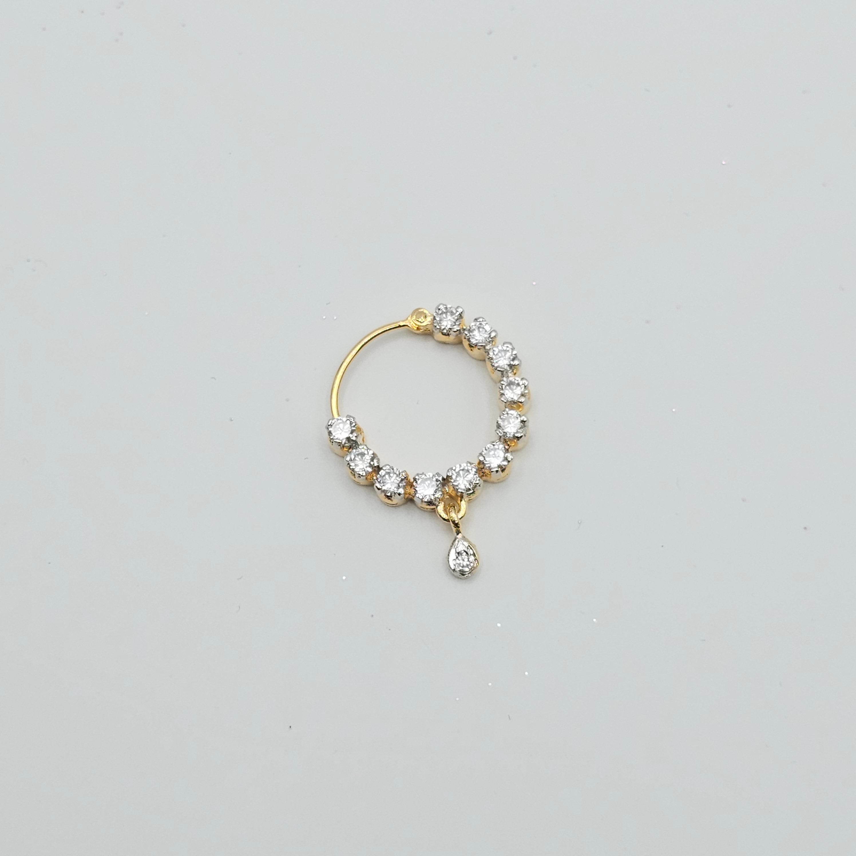 1.5cm wide American Diamond Pierced Nose Ring