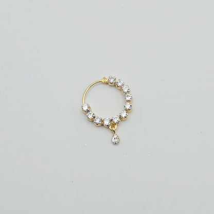 1.5cm wide American Diamond Pierced Nose Ring