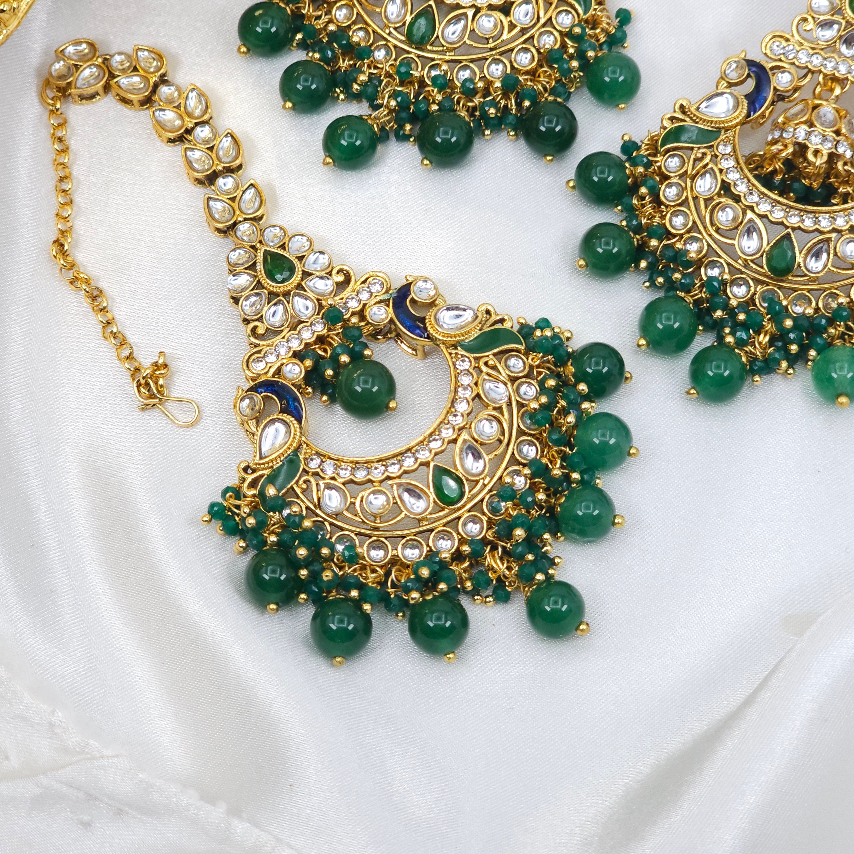 Tara Kundan  Earrings and Tikka Set