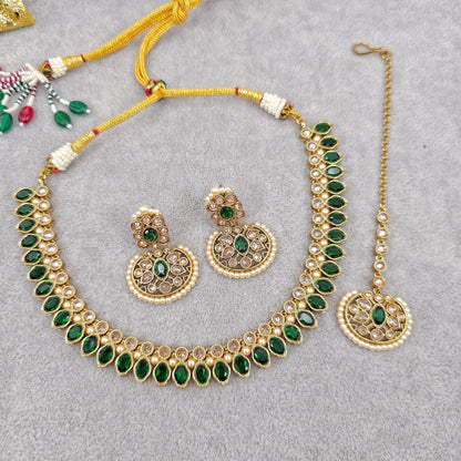 Shikha Choker Necklace Set - Fancy Fab Jewels