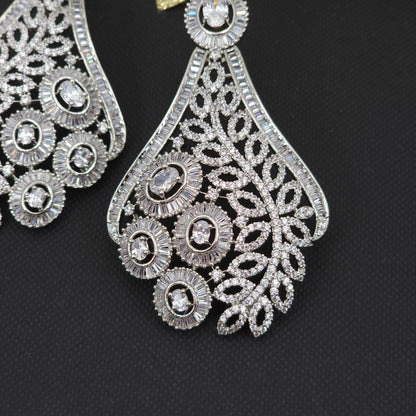 Serenity American Diamond Statement Earrings Fancy Fab Jewels