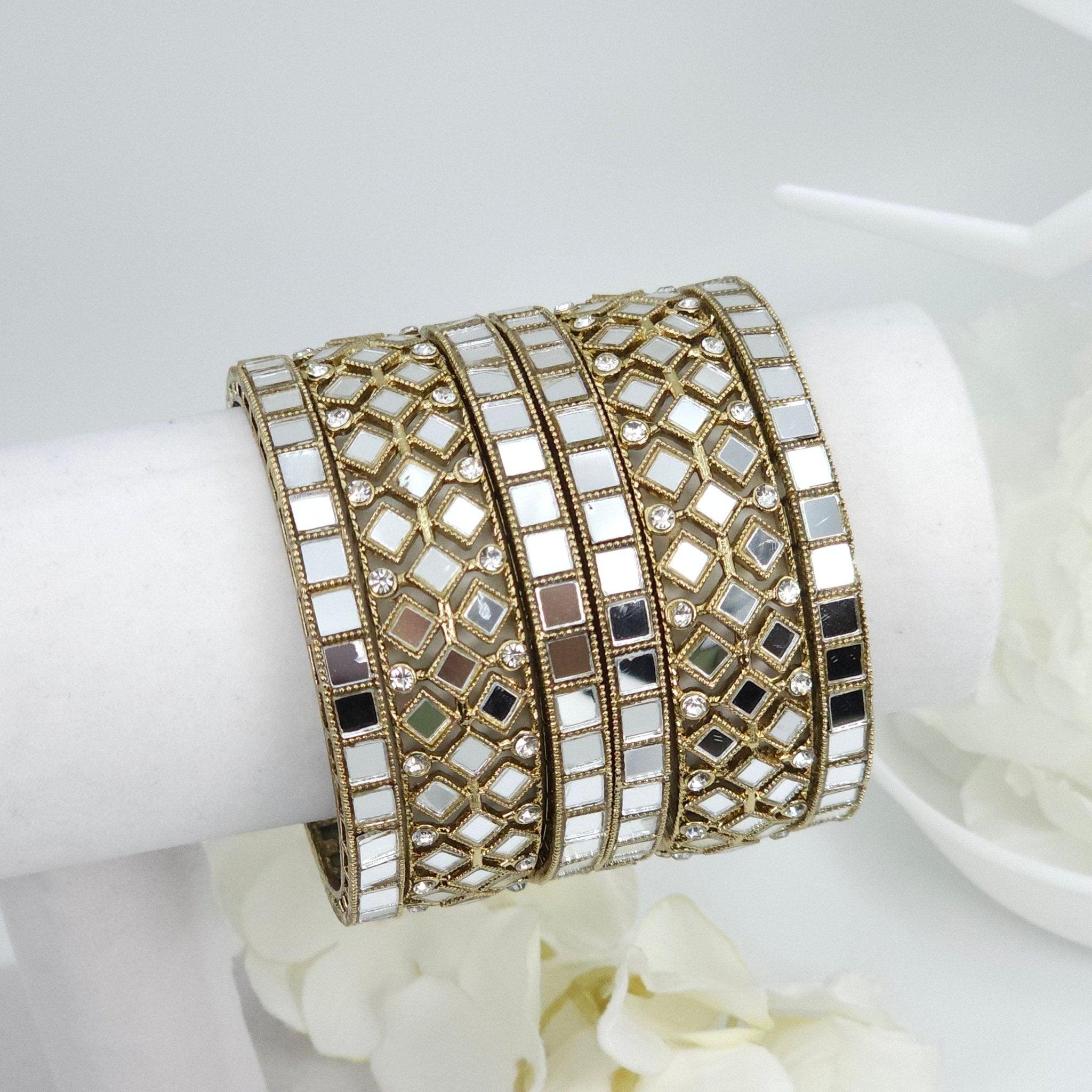 Set of 6 Mirror Bangles - Fancy Fab Jewels